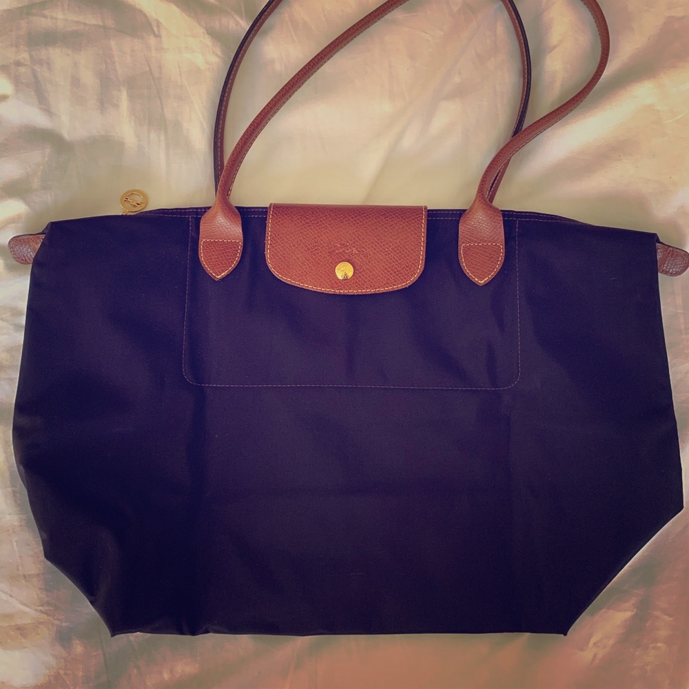 Longchamp Large Le Pliage Tote in Bilberry